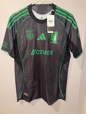 Adidas Tigres Away Men's Soccer Jersey - Black/Green